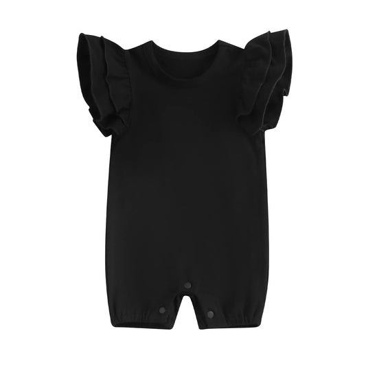 Amaya Flutter Shorty Romper Black