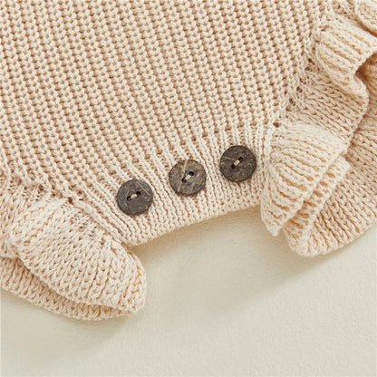 Imogen Baby Girl Knit Romper Beige