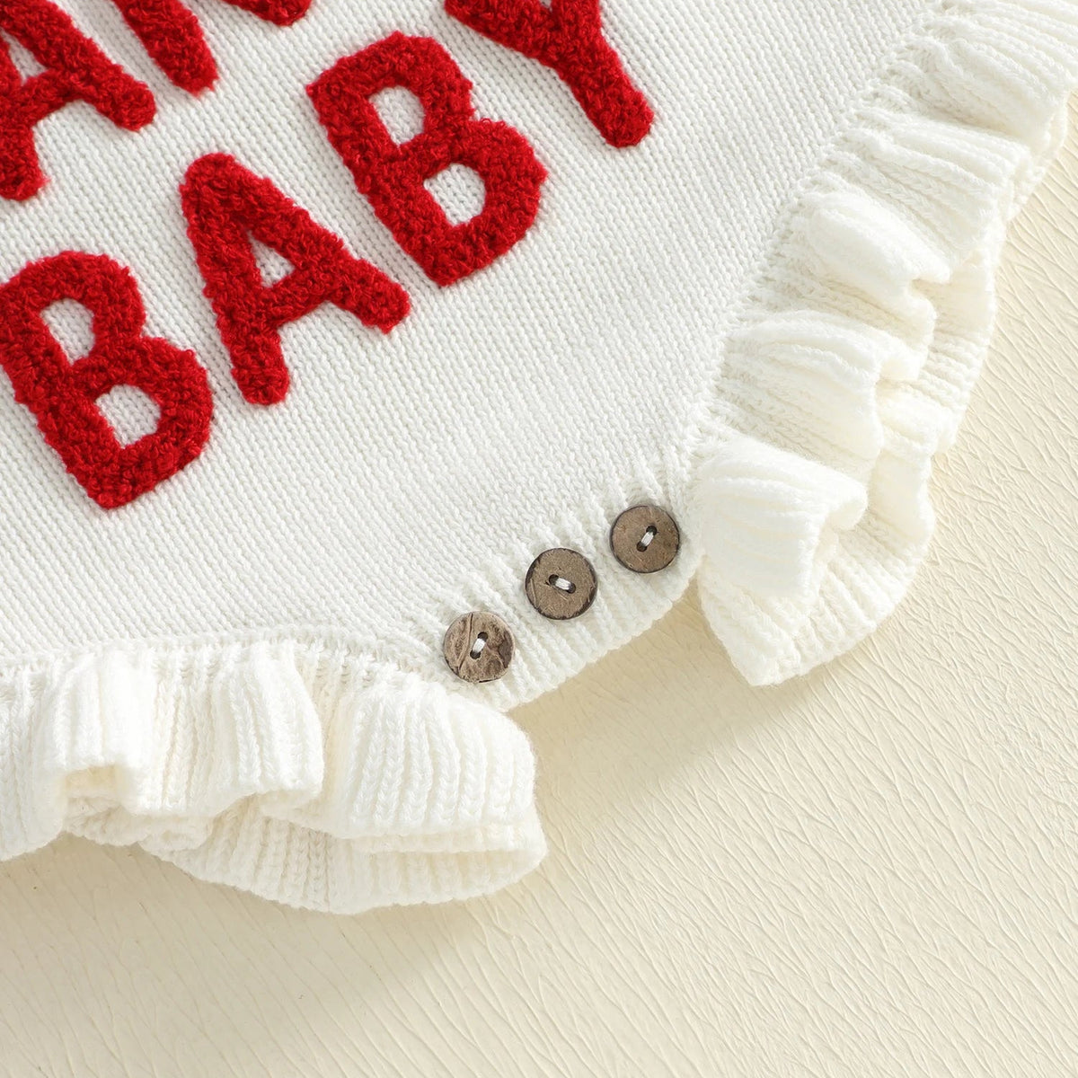 Santa Baby Christmas Knit Romper – Baby Girl Christmas Outfit