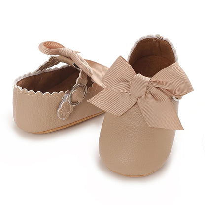 Mary Jane Baby Bow Shoes Tan
