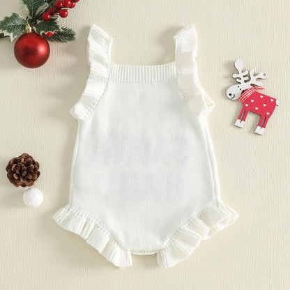 Santa Baby Christmas Knit Romper – Baby Girl Christmas Outfit