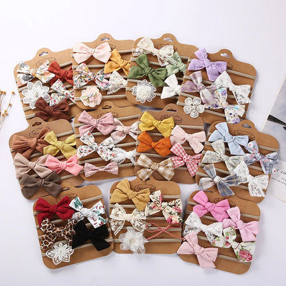 5Pcs/Set Baby Headbands Cotton Bows