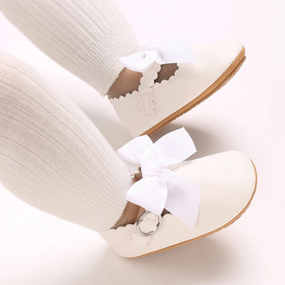 Mary Jane Baby Bow Shoes White