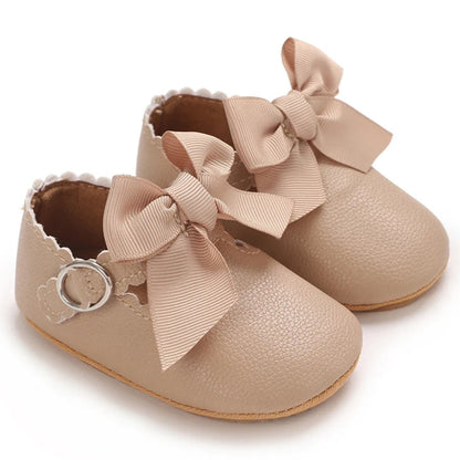 Mary Jane Baby Bow Shoes Tan