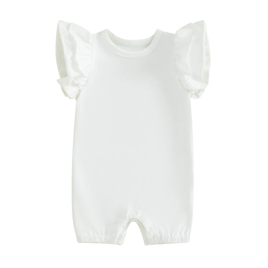 Amaya Flutter Shorty Romper White