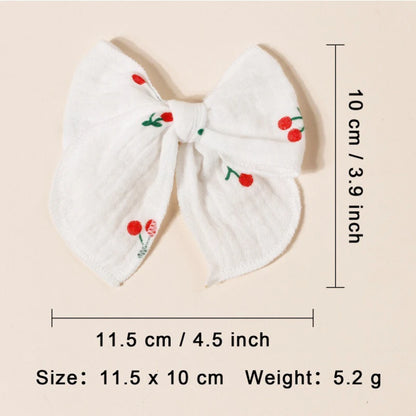 Muslin Bow Baby Girl Clip