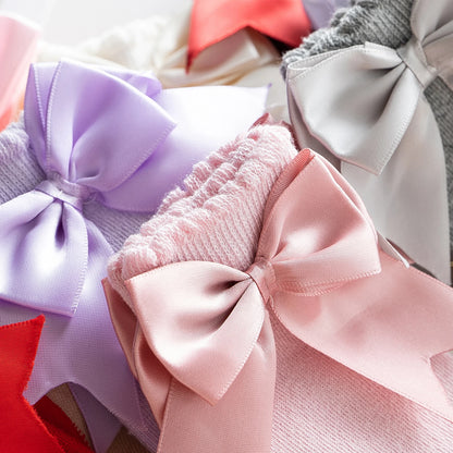 Baby Knee High Bow Socks Light Pink