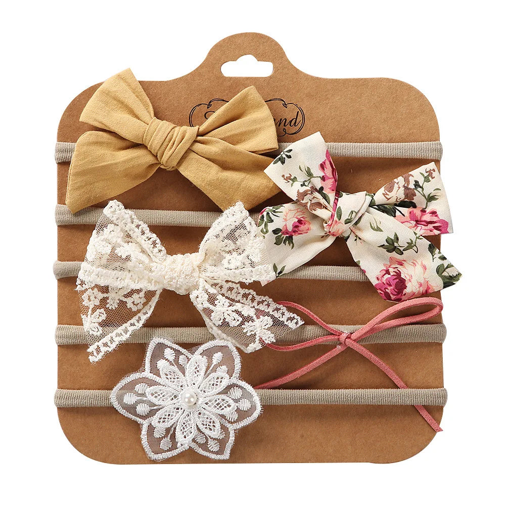 5Pcs/Set Baby Headbands Cotton Bows