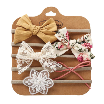5Pcs/Set Baby Headbands Cotton Bows