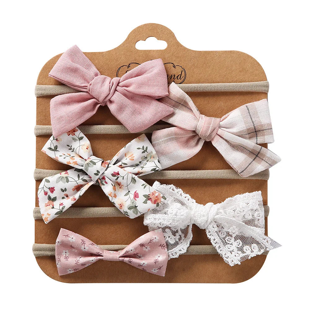5Pcs/Set Baby Headbands Cotton Bows