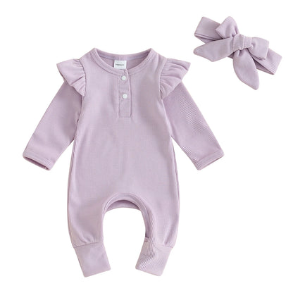Ebonie Ribbed Baby Girl Jumpsuit