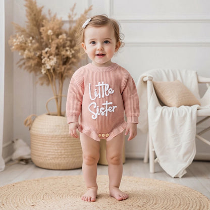 Little Sister Knit Frill Romper