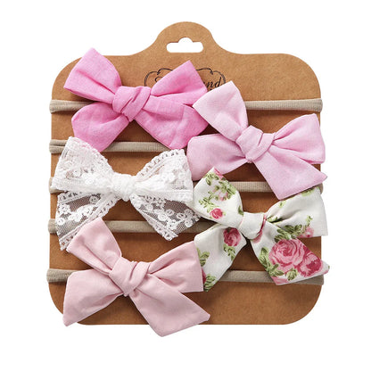 5Pcs/Set Baby Headbands Cotton Bows