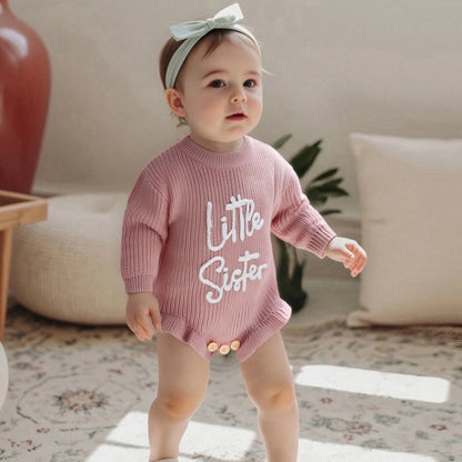 Little Sister Knit Frill Romper