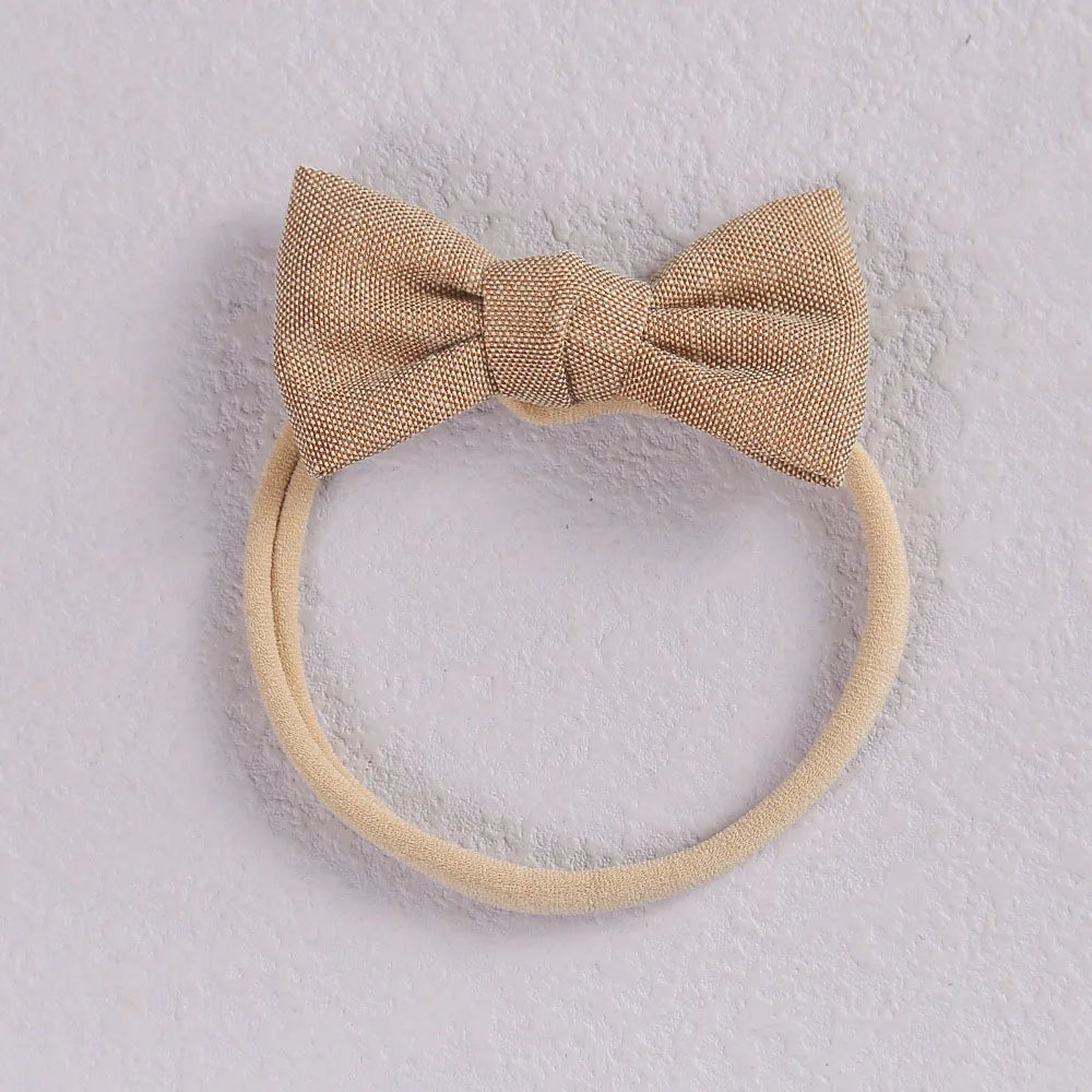 Baby Girl Mini Linen Boweadband