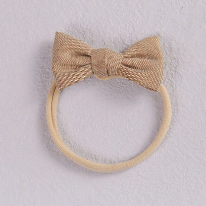 Baby Girl Mini Linen Boweadband