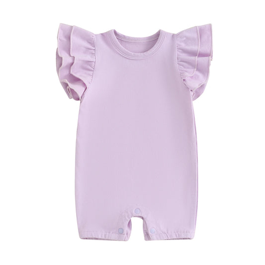 Amaya Flutter Shorty Romper Purple