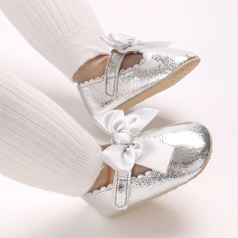 Ava Silver Bow Sandals