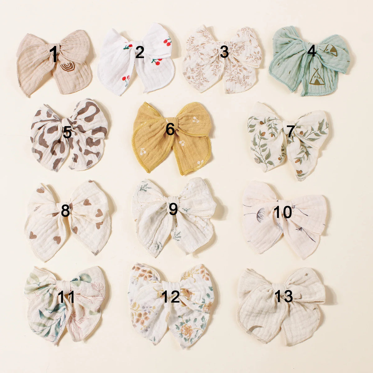Muslin Bow Baby Girl Clip