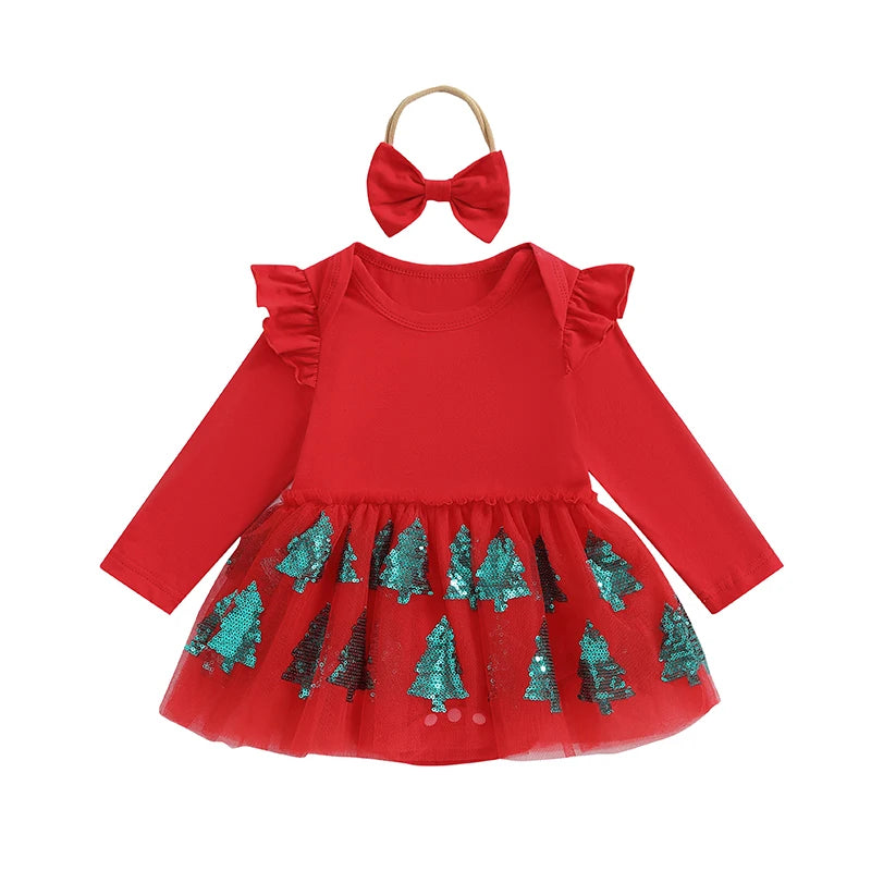 Baby Christmas Flutter Tutu Romper