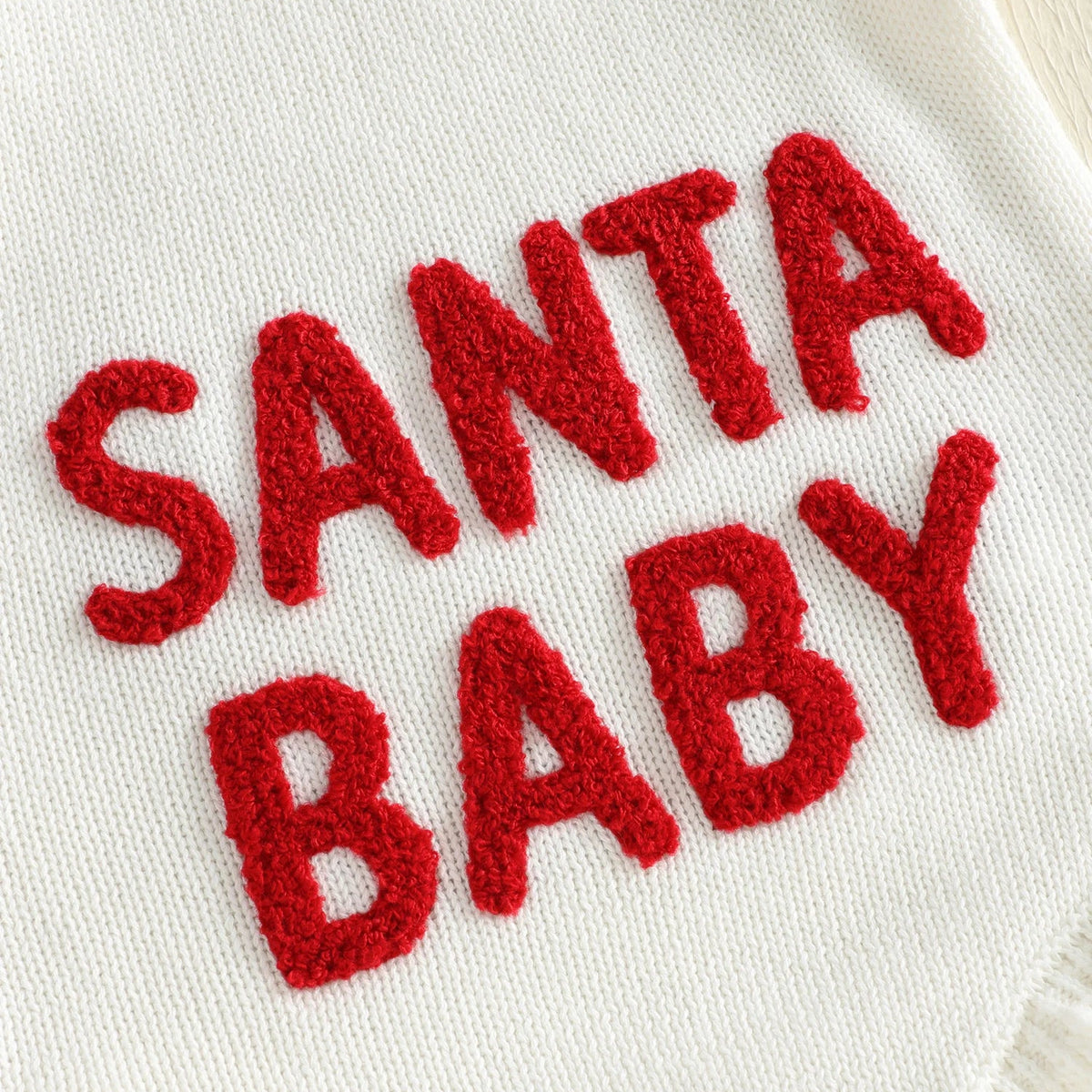Santa Baby Christmas Knit Romper – Baby Girl Christmas Outfit