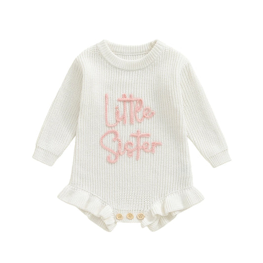 Little Sister Knit Frill Romper