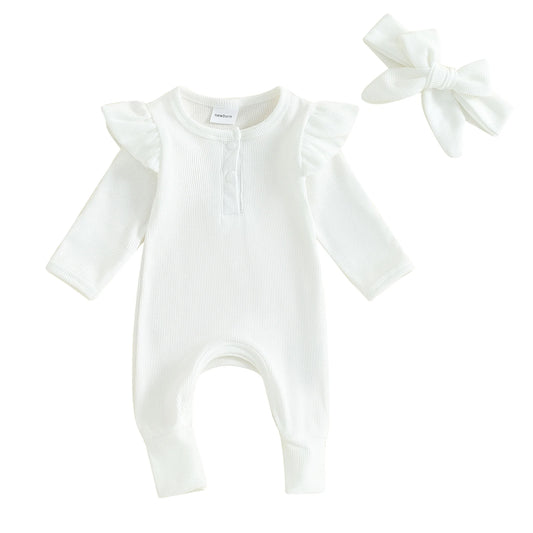 Ebonie Ribbed Baby Girl Jumpsuit