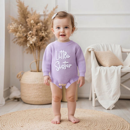 Little Sister Knit Frill Romper