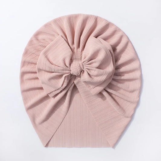 Matte Bow Turban Pink