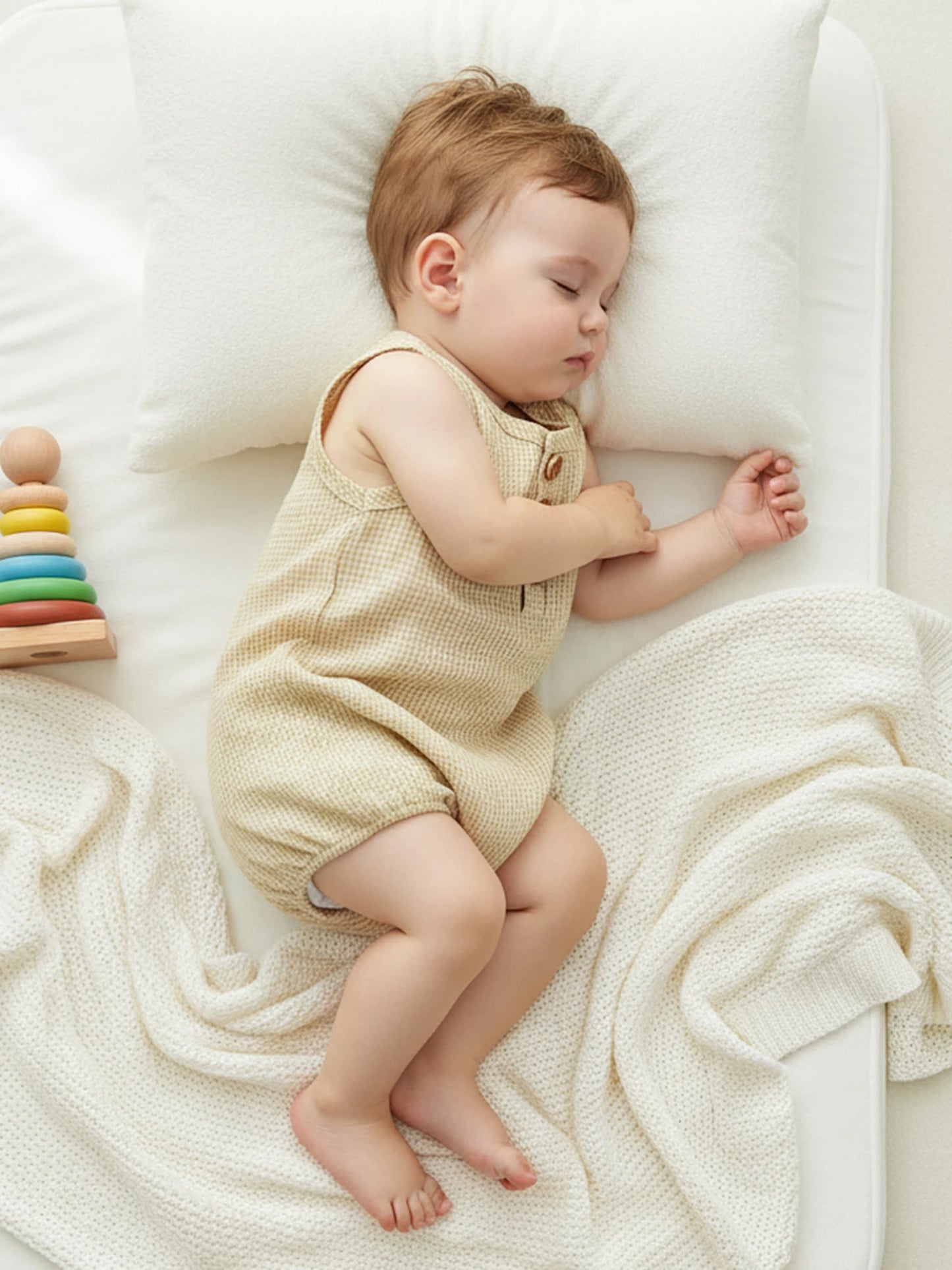 Hendix Basic Waffle Romper Beige