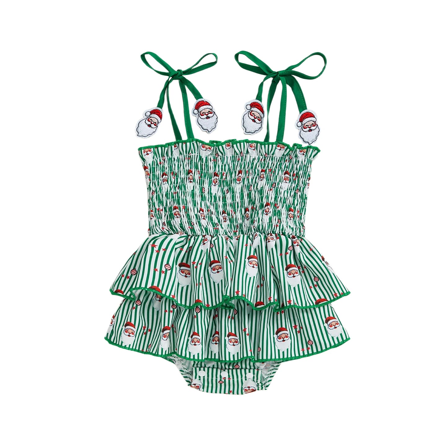 Baby Girl Christmas Peplum Romper Santa