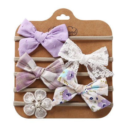 5Pcs/Set Baby Headbands Cotton Bows