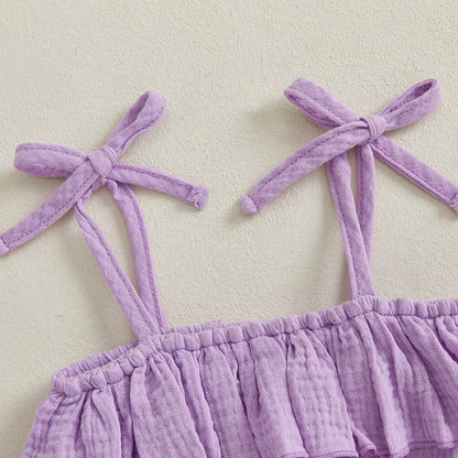 Mimi Ruffle Romper Set Purple