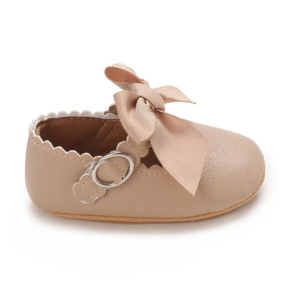 Mary Jane Baby Bow Shoes Tan