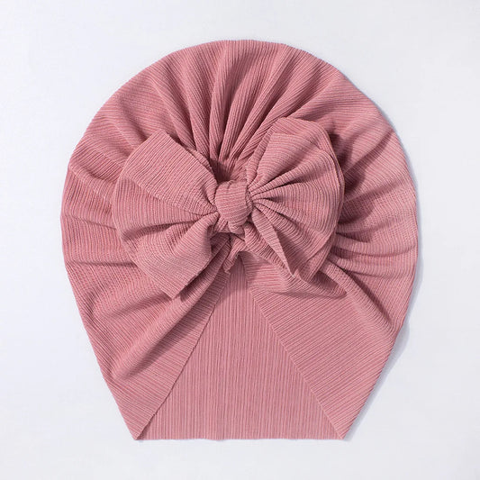 Matte Bow Turban Dusty Pink