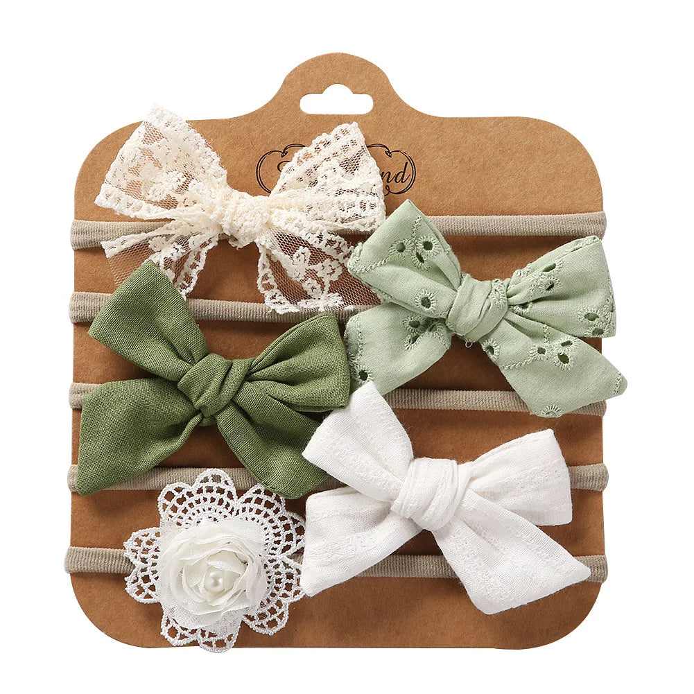 5Pcs/Set Baby Headbands Cotton Bows