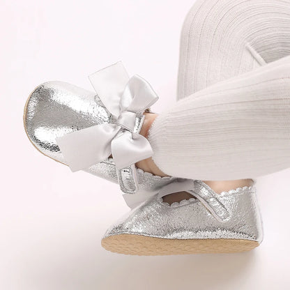 Ava Silver Bow Sandals
