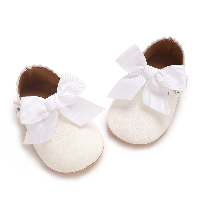 Mary Jane Baby Bow Shoes White