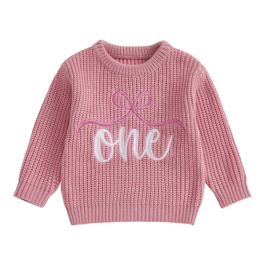 First Birthday One Knit Jumper Pink