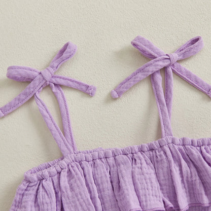 Mimi Ruffle Romper Set Purple