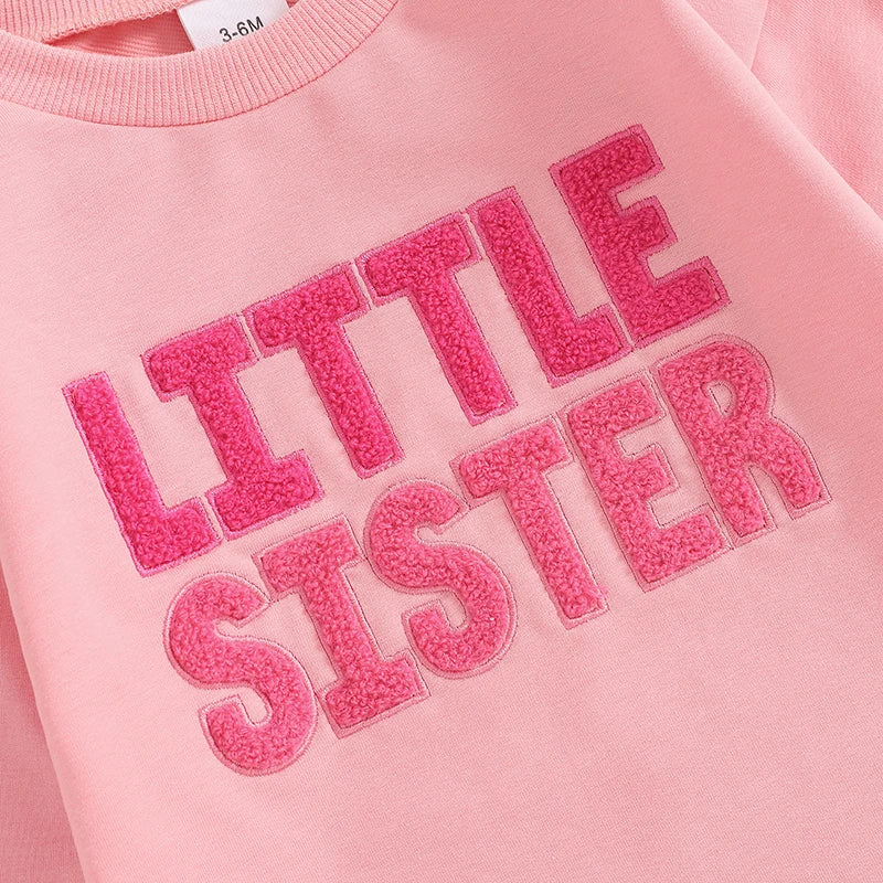 Little Sister Pink Long Sleeve Romper