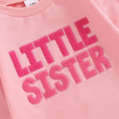 Little Sister Pink Long Sleeve Romper