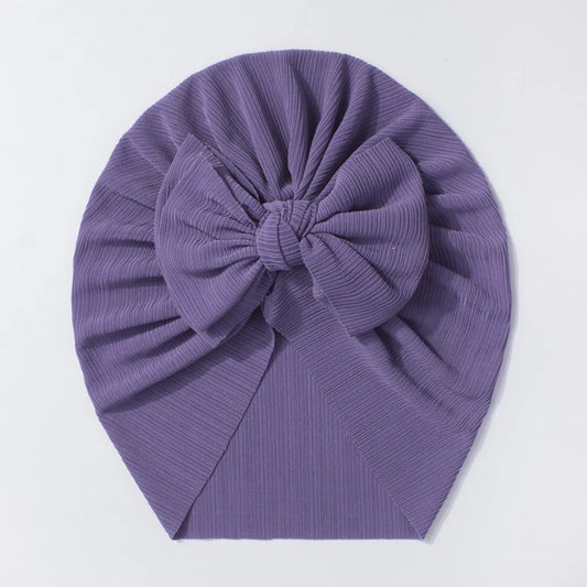 Matte Bow Turban Purple
