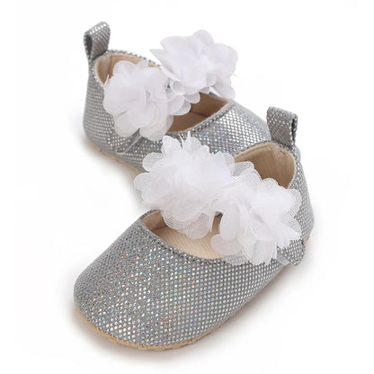 Molly Silver Ruffle Shoes