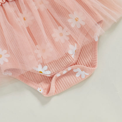 Daisy Flutter Tutu Romper Peach