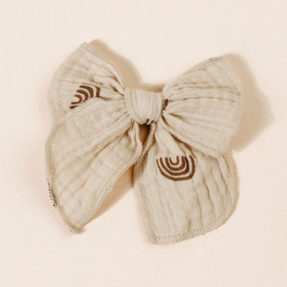 Muslin Bow Baby Girl Clip