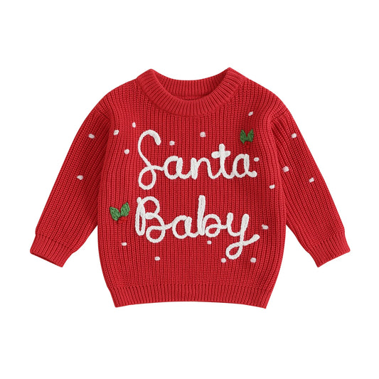 Santa Baby Chunky Knit Jumper Red
