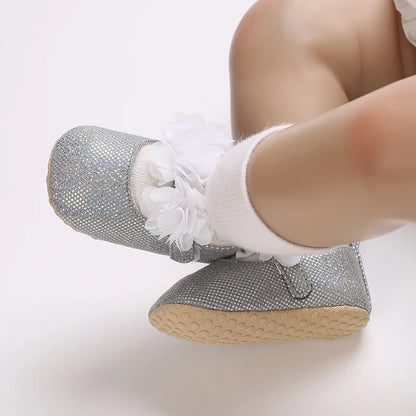 Molly Silver Ruffle Shoes
