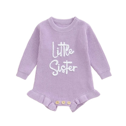 Little Sister Knit Frill Romper