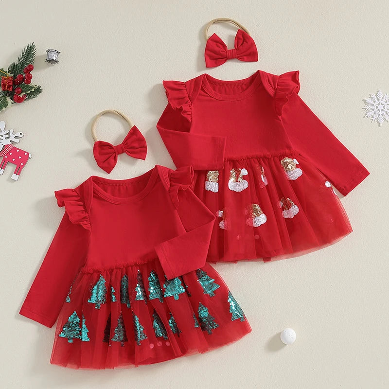 Baby Christmas Flutter Tutu Romper